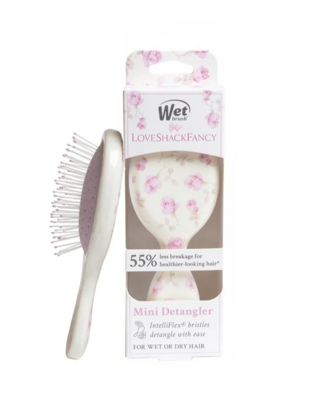 NWT Wet Brush LoveShackFancy Limited Edition Mini Detangler Brush Sterling Dusk